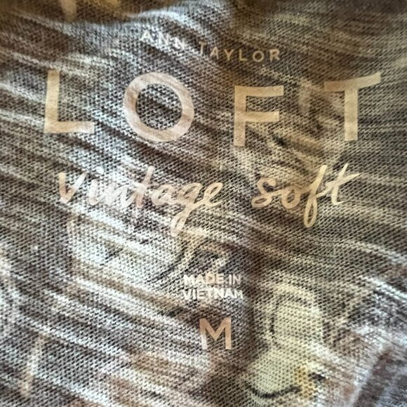 Loft Cap Flutter Sleeve Cotton Tee - Navy Floral - Medium - Picture 4 of 5